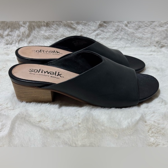 Soft Walk Parker Slide Sandal (Women) Slip on Black 9 - Picture 7 of 13